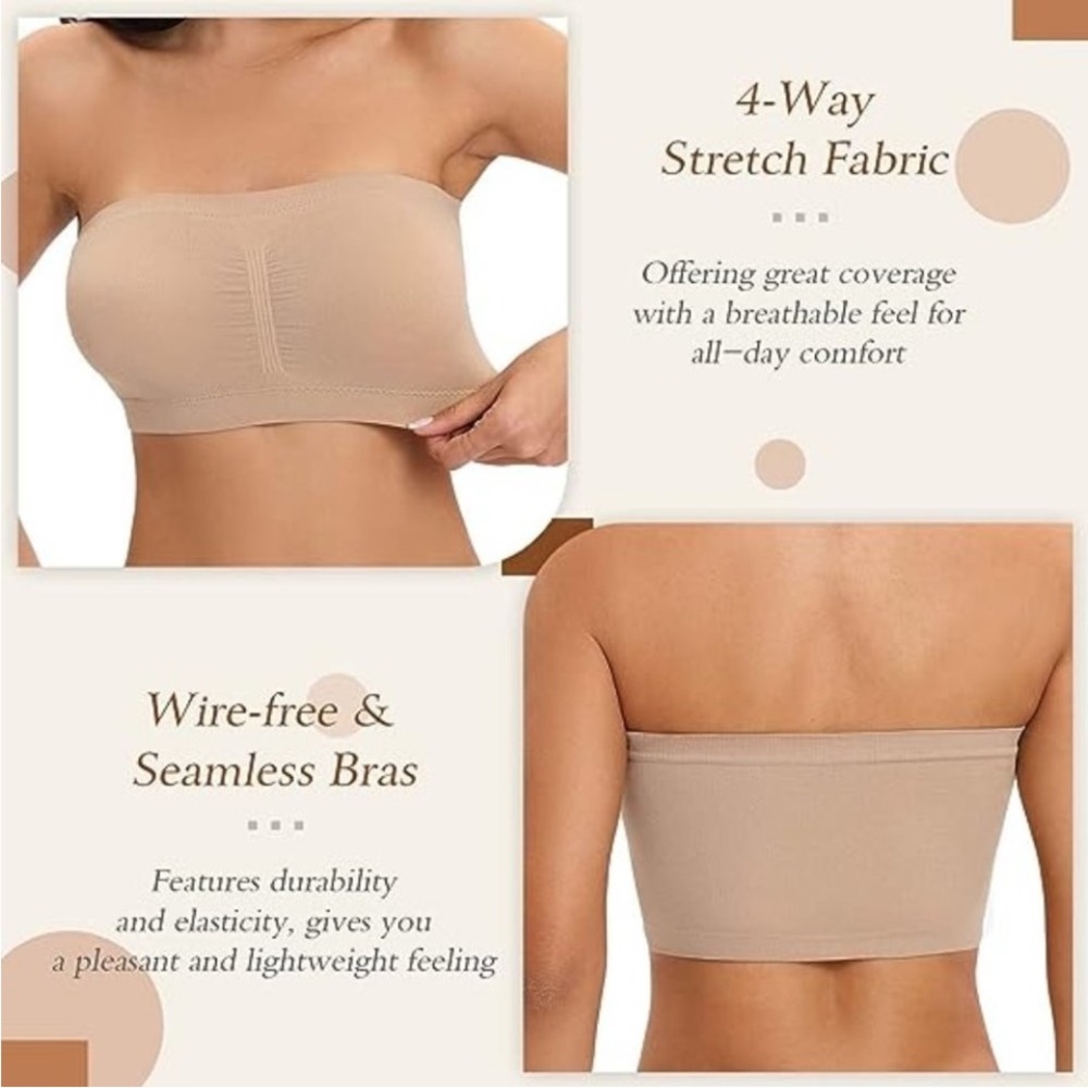 White Ruched Bandeau Intimates - Picture 2 of 6